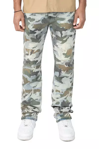 Smoke Rise Men's Flocked Aspen Straight Fit Jeans - Camo - camouflage