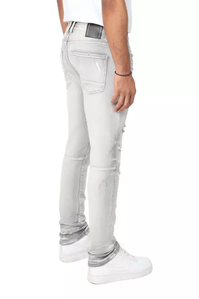 Smoke Rise Men's Slim Fit Radiant Denim Jeans - Grey - grey