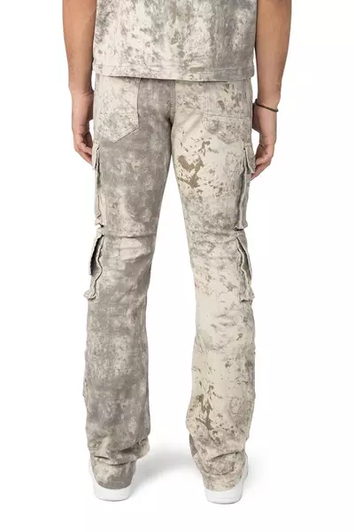 Smoke Rise Men's Solar Khaki Floral Denim Jeans - khaki