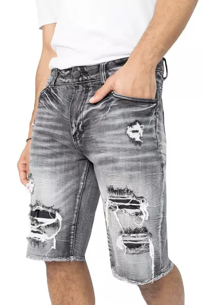 Smoke Rise Men's Agate Denim Shorts - Grey - grey 1 Smoke Rise Men's Agate Denim Shorts - Grey - grey