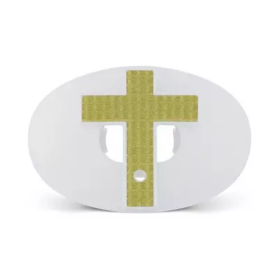 Battle Sports Oxygen 3D Diamond Cross Football Mouthguard - white/gold