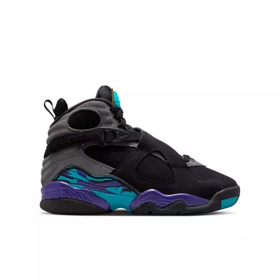 Jordan 8 Retro "Aqua" Grade School Kids' Shoe - black/aqua