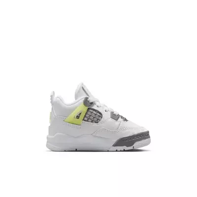 Jordan 4 Retro "Light Lemon Twist" Toddler Kids' Shoe - white/green