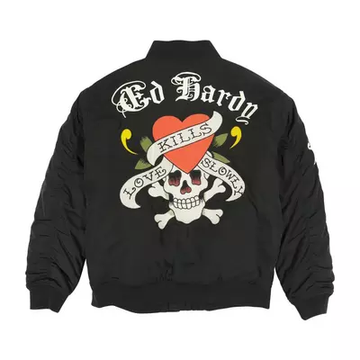 Ed Hardy Men's Skull Bomber Jacket - black
